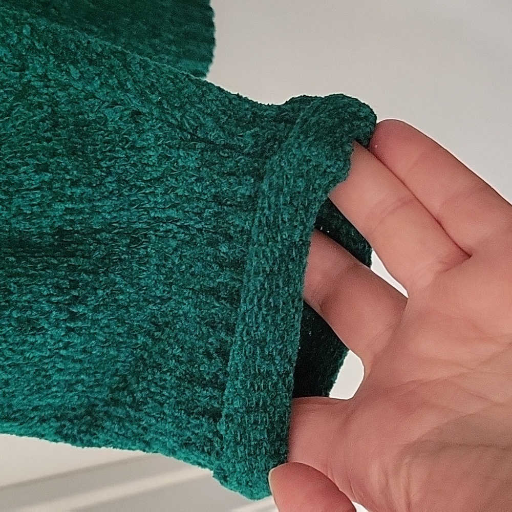 Diane Von Furstenberg Green Knit Sweater Acrylic New Long Sleeve Rolled Neck - Picture 13 of 14